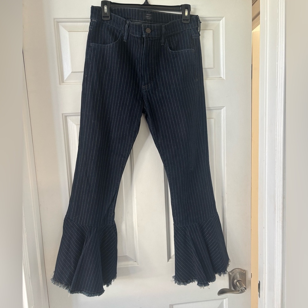 Citizens of Humanity Striped Flare Ruffle Jeans